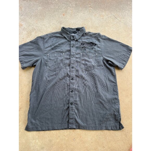 Vintage Harley-Davidson Mens Gray Short-Sleeve Button-Up Shirt 3XL W3 - Picture 1 of 7